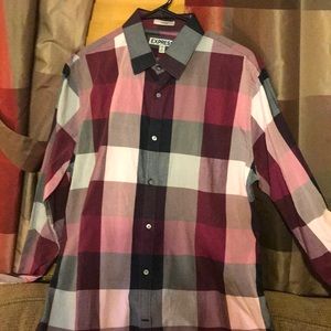 Express large multi color dress shirt